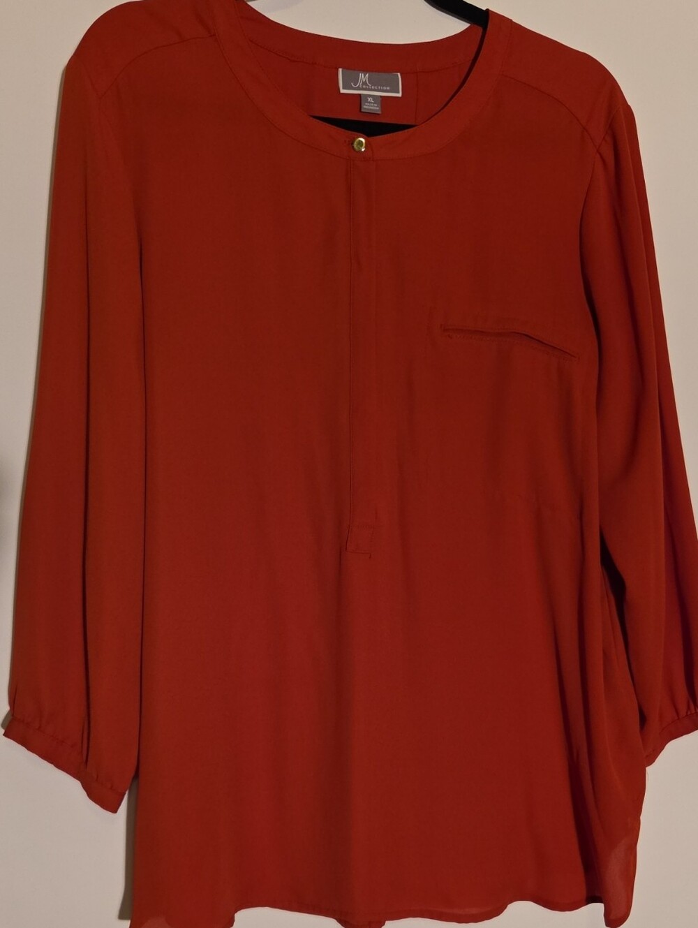 JM Collection Burnt Orange Long Sleeve Blouse